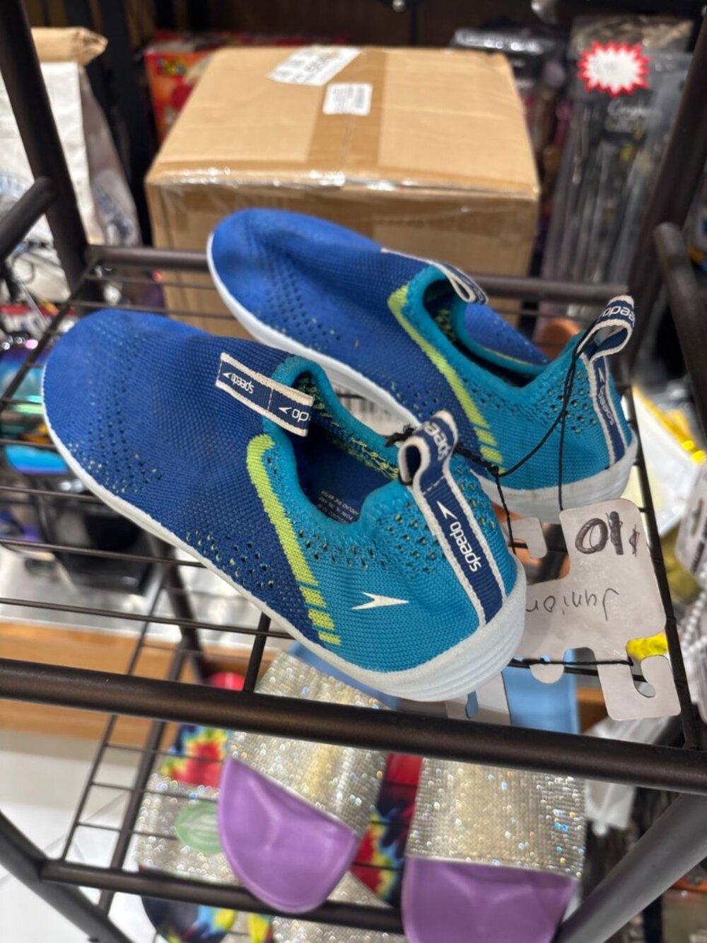 Speedo Water Shoes Blue Knit Junior Large NWT